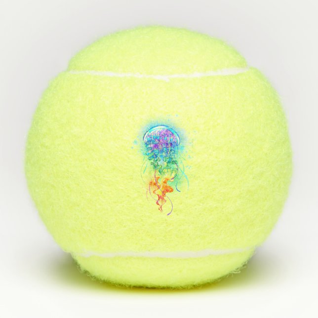 Rainbow-Qualle Tennisbälle (Vorderseite)