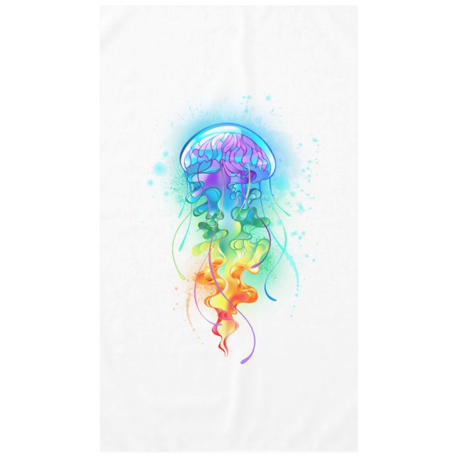 Rainbow-Qualle Tischdecke (Vorderseite)