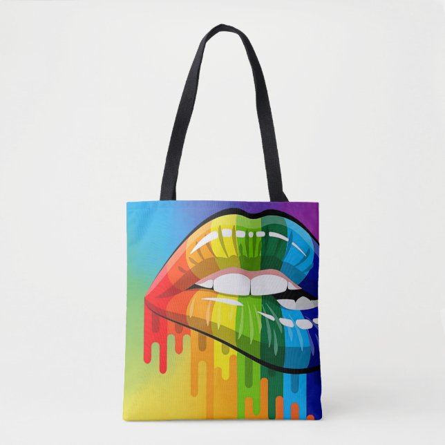 Rainbow-Raccerback-Totbeutel Tasche (Vorderseite)