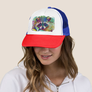 Rainbow Raccoon Trucker Hat Truckerkappe