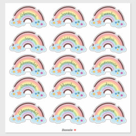 Rainbow Rainbow Custom Multiple Name Stickers Aufkleber
