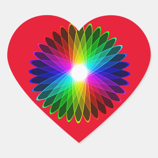Rainbow Rainbow Halo Herz-Aufkleber (Vorderseite)