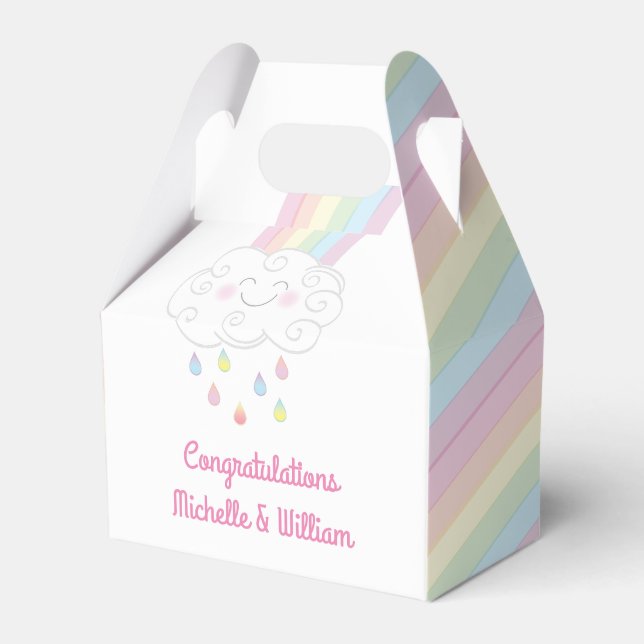 Rainbow Raindrop Kinderdusche Sprinkle Geschenkschachtel (Vorderseite)