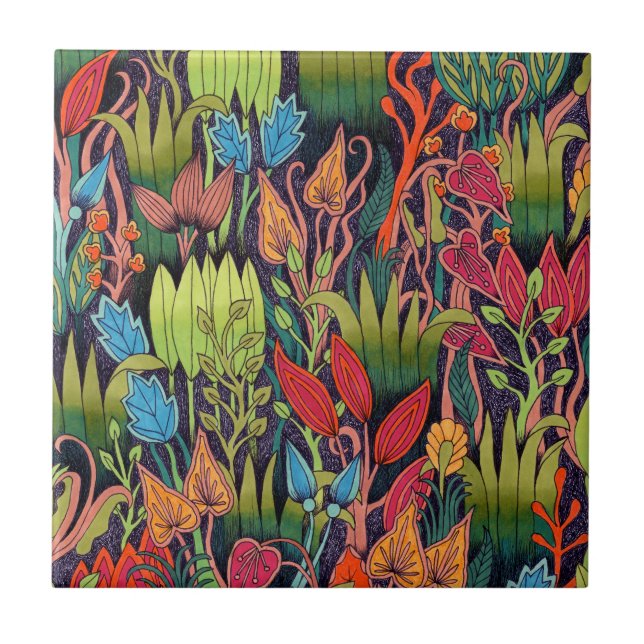 Rainbow Rainforest Tile Fliese (Vorderseite)