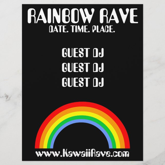 Rainbow Rave Custom Flyer (Vorne)