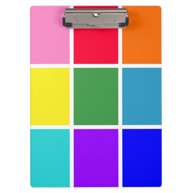 Rainbow-Rechtecke Clipboard Klemmbrett (Vorderseite)