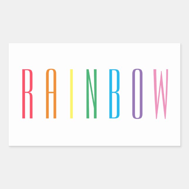 RAINBOW Rectangle Stickers (Vorderseite)
