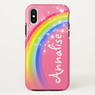 Rainbow Red Rosa Name iPhone Case