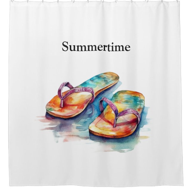 Rainbow Reef Flip Flops, individuell Duschvorhang (Vorderseite)