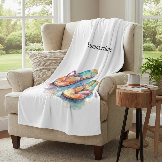 Rainbow Reef Flip Flops, individuell Fleecedecke (Von Creator hochgeladen)