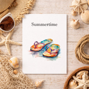 Rainbow Reef Flip Flops, individuell Postkarte