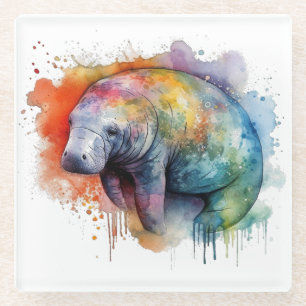 Rainbow Reef Manatee Glasuntersetzer