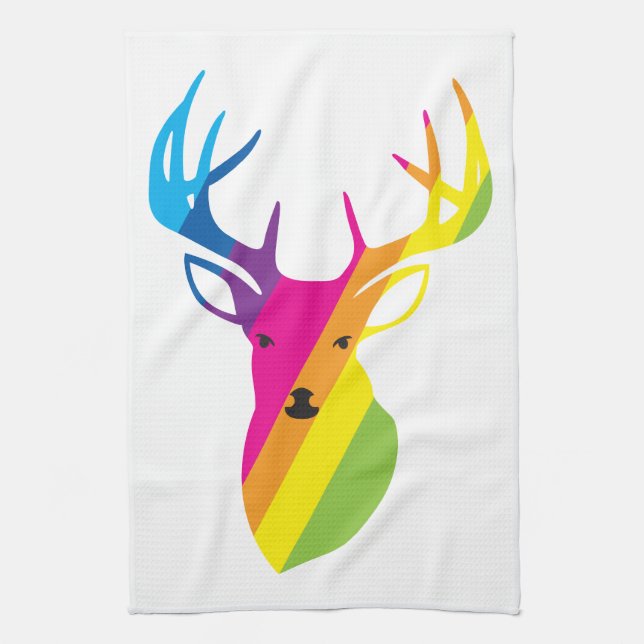 Rainbow Reindeer Küchentuch (Vertikal)