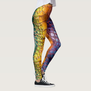 Rainbow Reptile Leather Leggings