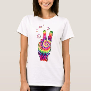 Rainbow Retro Gefärbte Krawatte Psychedelic Peace T-Shirt