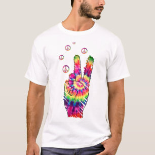 Rainbow Retro Gefärbte Krawatte Psychedelic Peace  T-Shirt