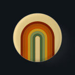 Rainbow Retro Groovy Layered Button<br><div class="desc">Retro Regenbogendesign. Regenbogenschichten in gedämpften Farben,  orange,  rot und grün. Groovy Retro Regenbogengeschenke,  Wohngestaltung.</div>