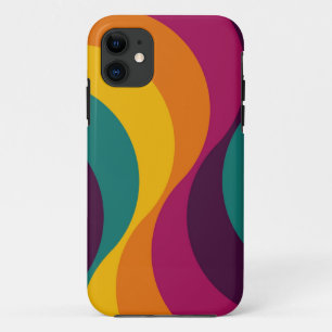 Rainbow Retro Wavy Muster 3 iPhone 11 Hülle