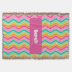 Rainbow Retro Zickzags hell Decke