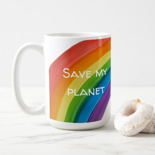 RAINBOW Rette meinen Planeten (anpassbar) Kaffeetasse