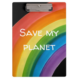 RAINBOW Rette meinen Planeten (anpassbar) Klemmbrett