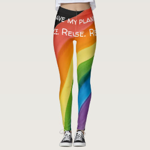 RAINBOW Rette meinen Planeten (anpassbar) Leggings
