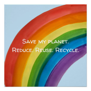 RAINBOW Rette meinen Planeten (anpassbar) Poster