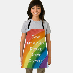 RAINBOW Rette meinen Planeten (anpassbar) Schürze