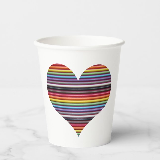 Rainbow Ribbon Kabel Heftpapiergruppen Pappbecher (Vorderseite)