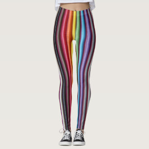 Rainbow Ribbon-Kabel Leggings