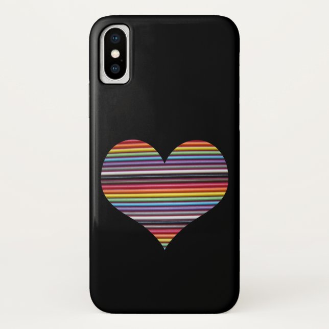 Rainbow Ribbon Kabelherz Case-Mate iPhone Hülle (Rückseite)