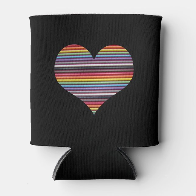Rainbow Ribbon Kabelherz kann Cooler trinken Dosenkühler (Vorderseite)