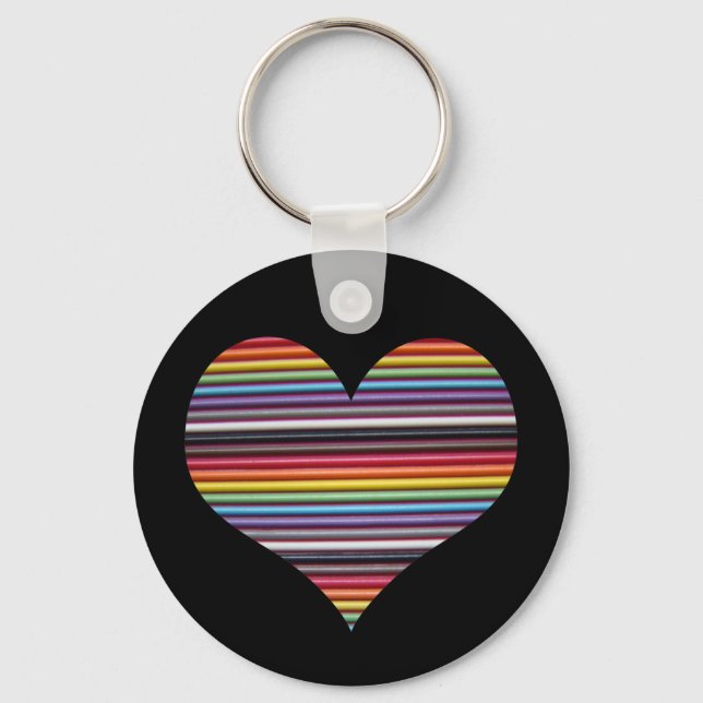 Rainbow Ribbon-Kabelherz-Schlüsselkette Schlüsselanhänger (Vorderseite)