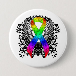Rainbow Ribbon mit Wing Button