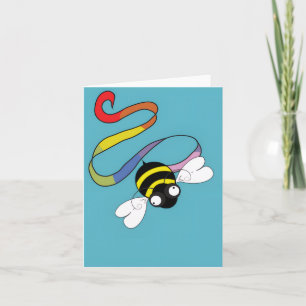 Rainbow Ribbon Note Card (Blank Inside) Dankeskarte