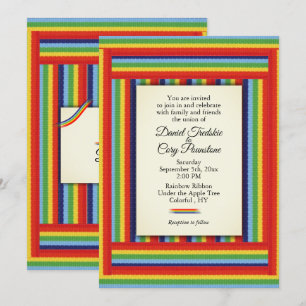 Rainbow Ribbon Wedding Einladung