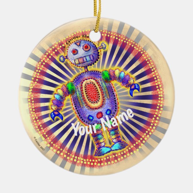 Rainbow Robot-Ornament Keramik Ornament (Vorne)