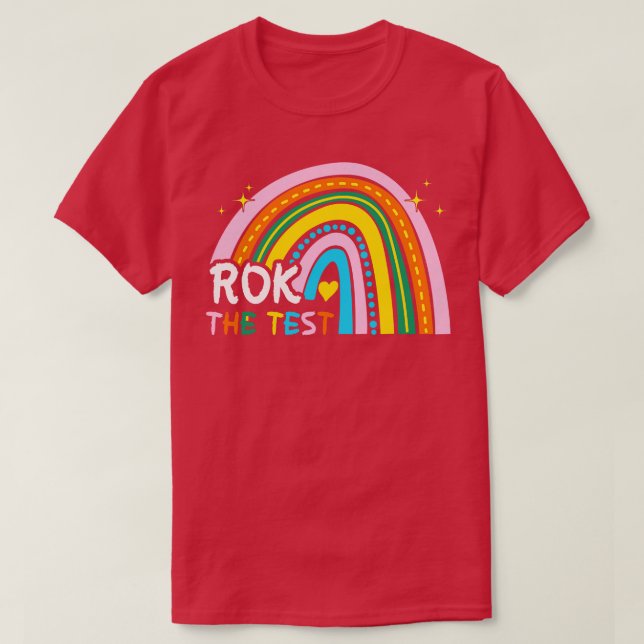 Rainbow Rock The Test Test Day Student Tea T-Shirt (Design vorne)