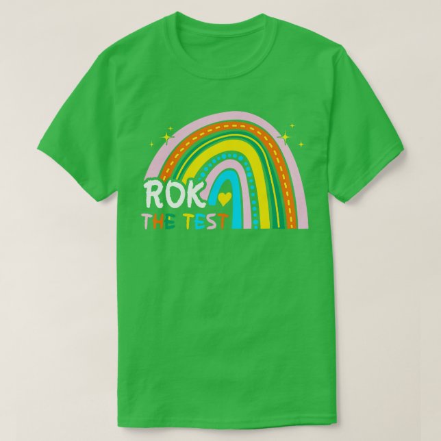Rainbow Rock The Test Test Day Student Tea T-Shirt (Design vorne)