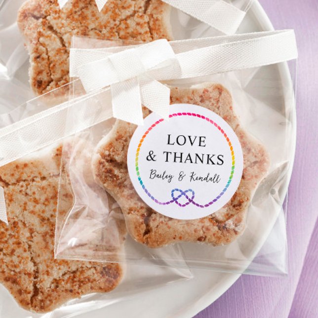 Rainbow Rope Heart Nautical LGBT Wedding Vielen Da Runder Aufkleber (Von Creator hochgeladen)