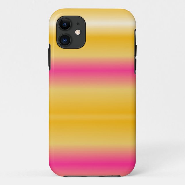 Rainbow Rosa Gelbe Streifen Hintergrund Case-Mate iPhone Hülle (Rückseite)
