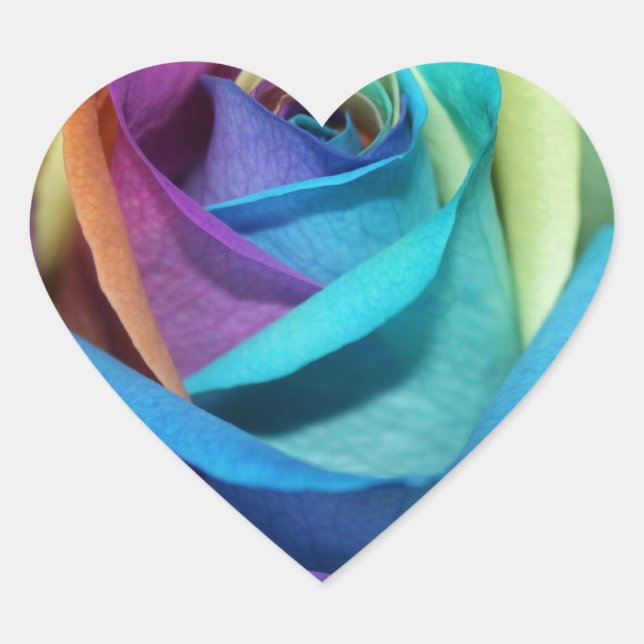 Rainbow Rose Blume Liebe Frieden Destiny Herz-Aufkleber (Vorderseite)