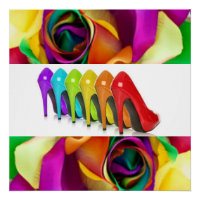 Rainbow-Rose - farbenfrohe High Heels