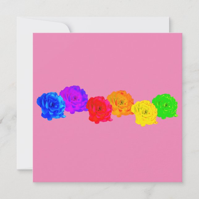 Rainbow-Rose Feiertagskarte (Vorderseite)