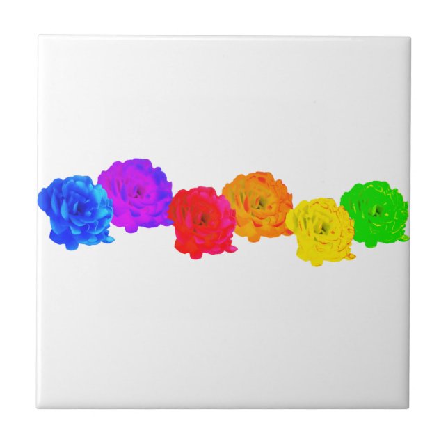 Rainbow-Rose Fliese (Vorderseite)