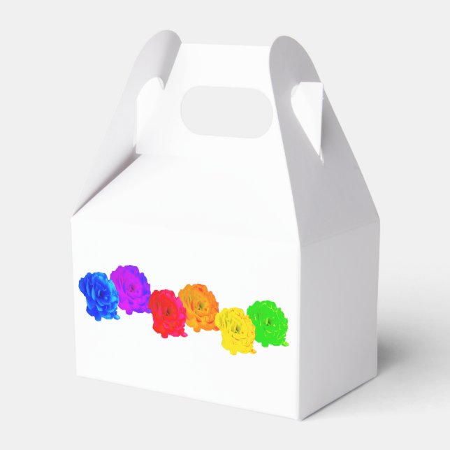Rainbow-Rose Geschenkschachtel (Vorderseite)