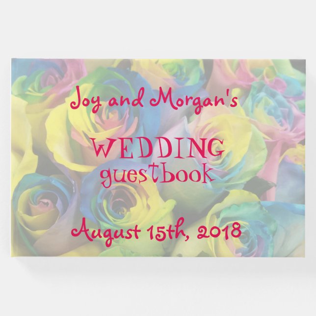 Rainbow-Rose Hochzeitsbuch Gästebuch (Vorderseite)