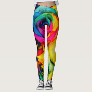 Rainbow-Rose in glorreicher Farbe Leggings