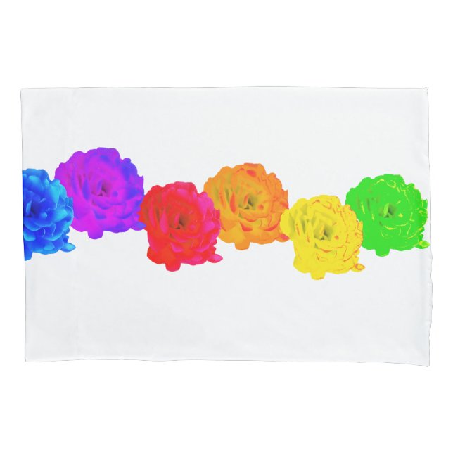 Rainbow-Rose Kissenbezug (Vorderseite)