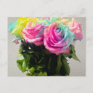 Rainbow-Rose Postkarte